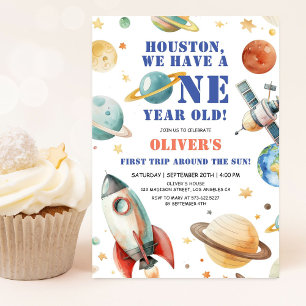 Convite Houston Temos um Aniversariante de Um Ano! Anivers