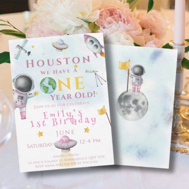 Convite Houston temos um ano de astronauta espacial (Criador carregado)