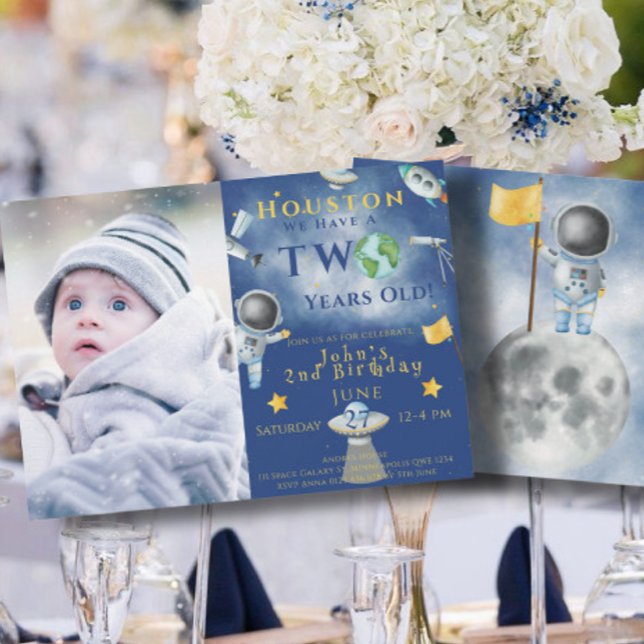 Convite Houston Temos Um Astronauta Espacial De Dois Anos (Criador carregado)