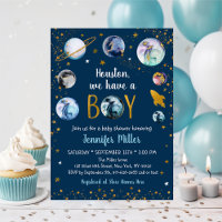 Houston Temos Um Chá de fraldas Azul Da Galáxia Do