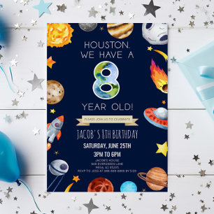 Convite Houston Temos Uma Festa De Aniversário De 8 Anos