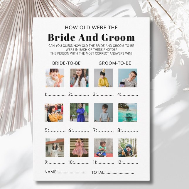 Convite How Old Were The Bride & Groom Bridal Shower Game (Criador carregado)