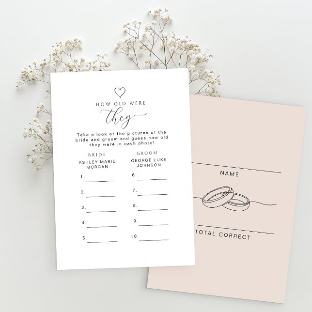 Convite How Old Were They Printable Game Card (Digital download available - Shower game card)