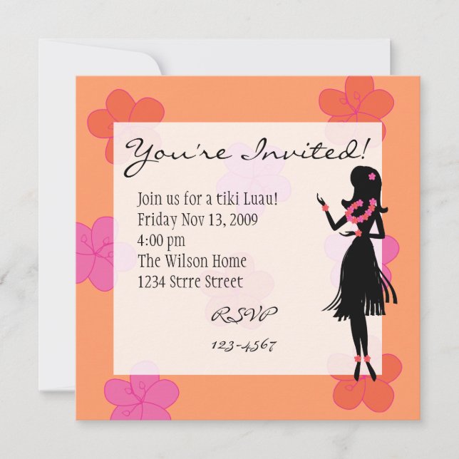Convite Hula Blooms (Frente)