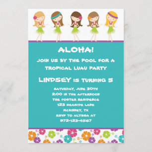 Convite Hula Girls