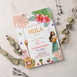 Convite Hula tropical do Havaí, no verão, no próximo anive