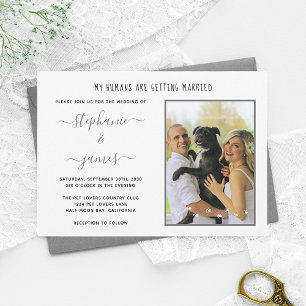 Convite Humanos Personalizados Casando Foto de Pet Casamen