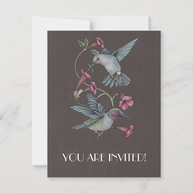 Convite Humingbird e Vine (Frente)