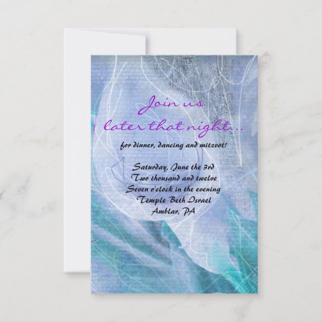 Convite HUMMINGBIRD & CALLA LILY Bat Mitzvah (Frente)