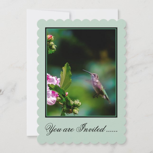 Convite Hummingbird com garganta de rubi - Fotografia orig (Frente)