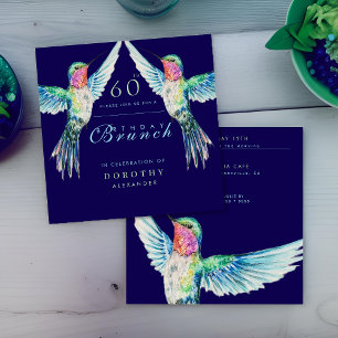 Convite Hummingbird QUALQUER Brunch de Aniversário