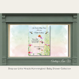 Convite Hummingbird & Wildflower Baby Shower