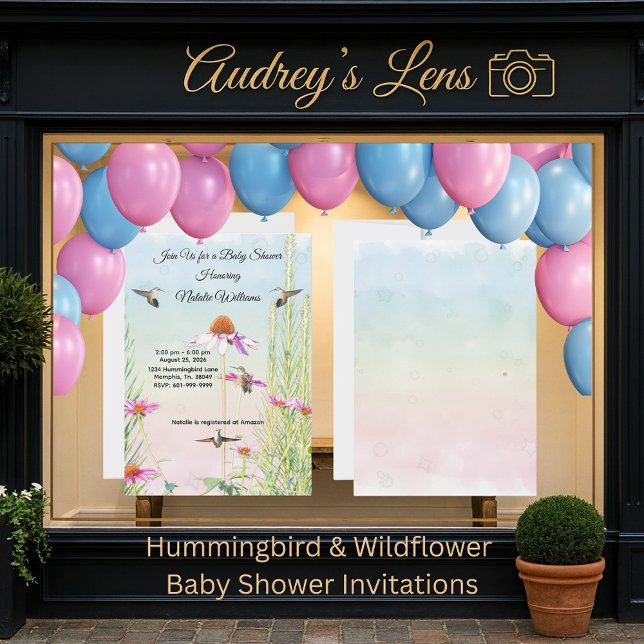 Convite Hummingbird & Wildflower Baby Shower (Criador carregado)