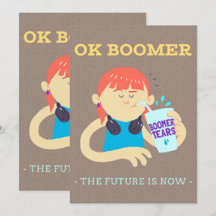 Convite Humor de Desenho Animado Arte de Meme Boomer Engra