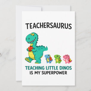 Convite Humor de professor Teachersaurus com pequenos dino