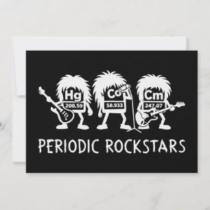 Convite Humor de Química de Astros do Rock Periódicos
