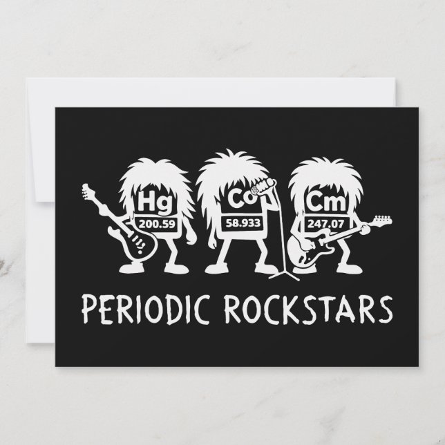 Convite Humor de Química de Astros do Rock Periódicos (Frente)