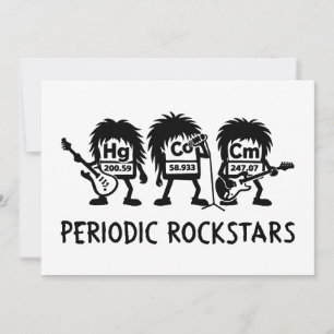 Convite Humor de Química de Rockstars Periódicos