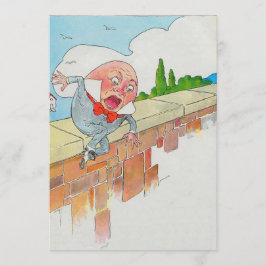 Convite Humpty Dumpty sentado em uma parede
