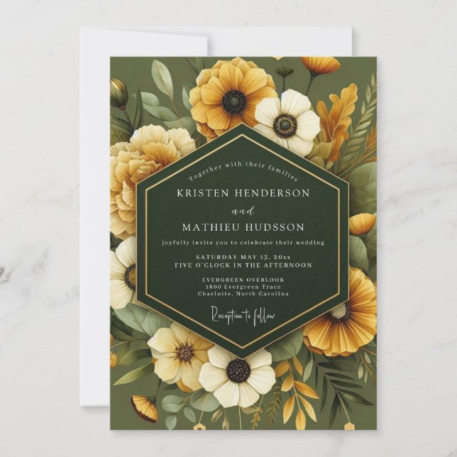 Convite Hunter Ochre Harvest Wedding (Frente)