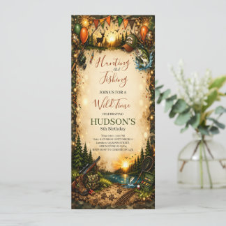 Convite Hunting and Fishing Camo Boy birthday Invitation