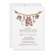 Hunting Clothesline Pink Camo Girl Baby Shower 