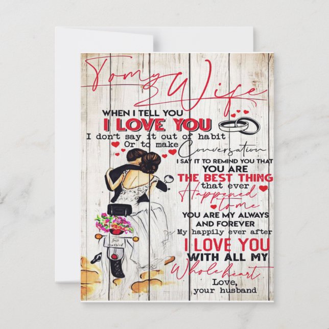 Convite Husband To My Wife Letter | Lovely Present | (Frente)