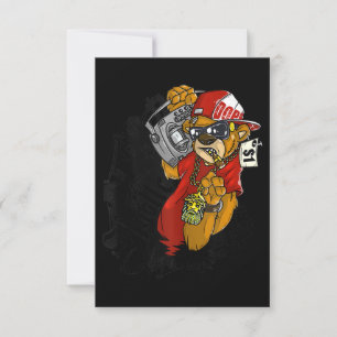 Convite Hustle Hard Hip Hop Teddy Bear Gangster Rap