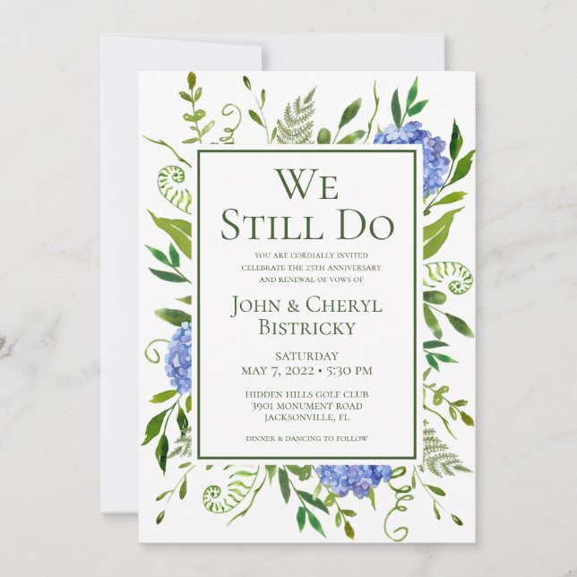 Convite Hydrangas Azuis Ainda Fazemos (Frente)