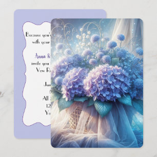 Convite Hydrangea Basket Para Renovação De Vow De Casament