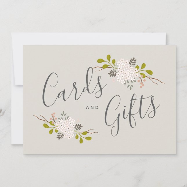 Convite Hydrangea Blooms Botanical Weding Sinal Sinal de M (Frente)