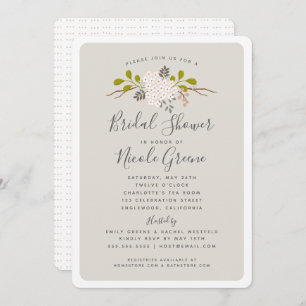 Convite Hydrangea Blooms Chá de panela Floral