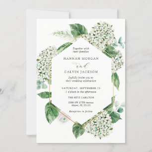 Convite Hydrangea Blossoms e Greenery Casamento