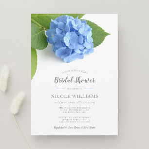 Convite Hydrangea Chá de panela Floral Azul