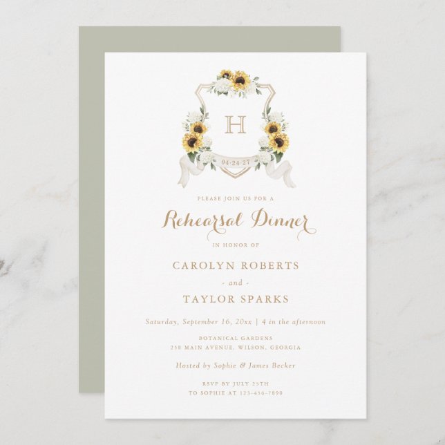 Convite Hydrangea Crest Janta Casamento (Frente/Verso)