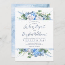 Hydrangea e Greenery Dusty Casamento Floral Azul