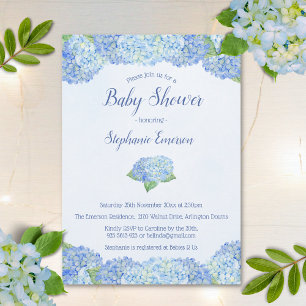 Convite Hydrangea Floral Bebê Invasões