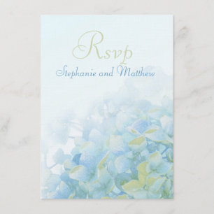 Convite Hydrangea floral, RSVP