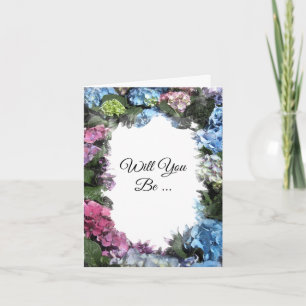 Convite Hydrangea Flower Frame Você Será Minha Bridesmaid