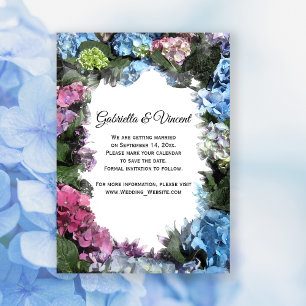 Convite Hydrangea Flowers Frame Weding Date