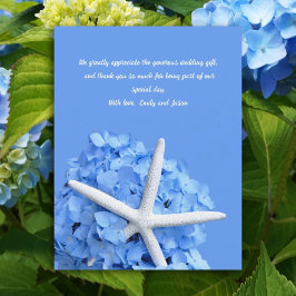Convite Hydrangea Flowers Starfish Casamento Obrigado Cart