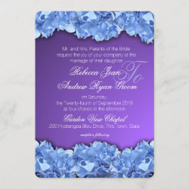 Convite Hydrangeas azuis e Lavanda Roxo