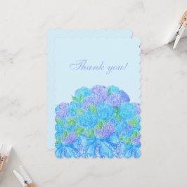 Convite Hydrangeas Desenhadas à Mão em um Vaso