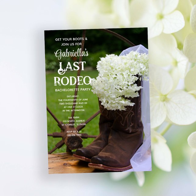 Convite Hydrangeas e inicializações Última Festa de soltei (Criador carregado)