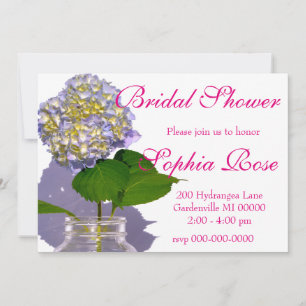 Convite hydrangeas & frasco de pedreiro