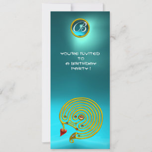 Convite HYPER LABYRINTH, aquamarina azul-claro