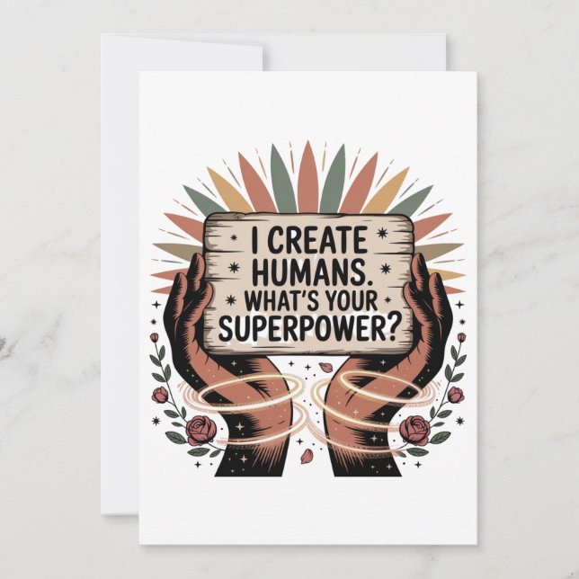 Convite I Create Humans. What’s Your Superpower (Frente)