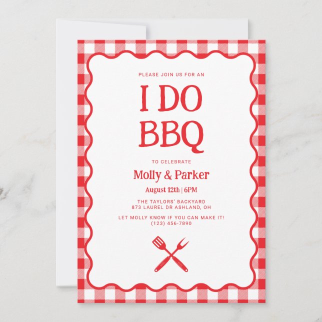 Convite I Do BBQ Wedding Barbecue Invitation (Frente)
