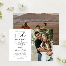 Convite I Do CHURRASCO Black White 2 Photo Simple Script C