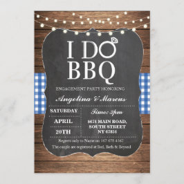 Convite I DO CHURRASCO Blue Casal Chalk Invance